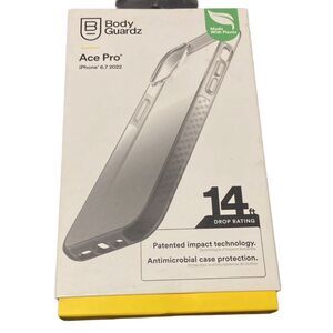 iPhone 15/14 Plus Case BodyGuardz Ace Pro Gravity Black White Drop Protection